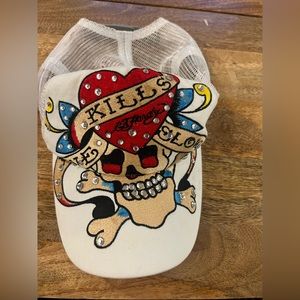 White Ed hardy hat